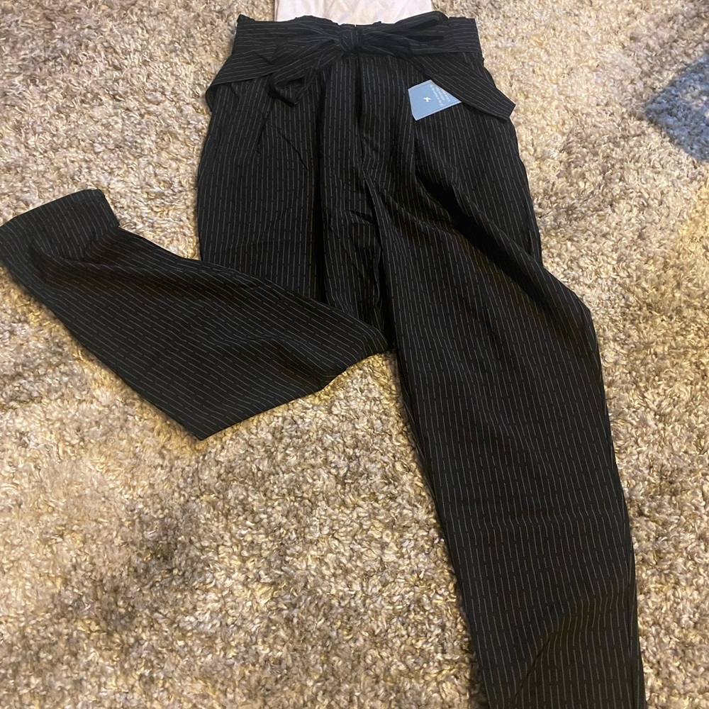 Black striped pant